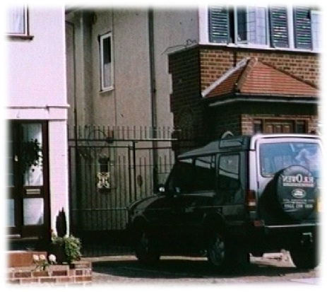 Gates at entrance to shared access drive