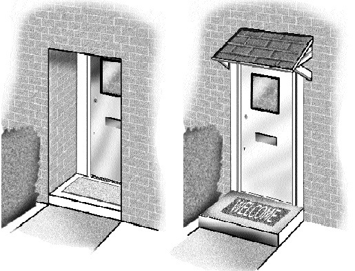 Image showing front door repositioned forwards to remove deep recess